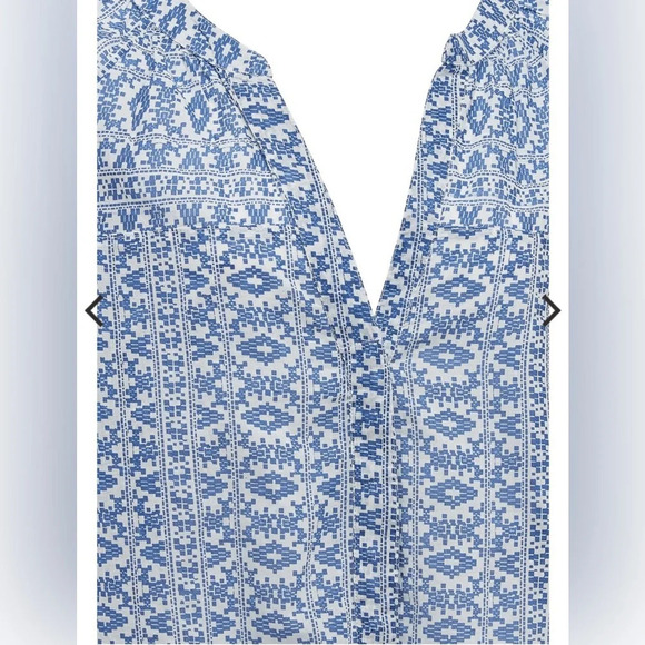 GUC JOBETH COTTON BLOUSE - WHITE & HARBOUR BLUE M - Picture 3 of 13